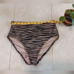 High-waisted zebra print bikini bottom